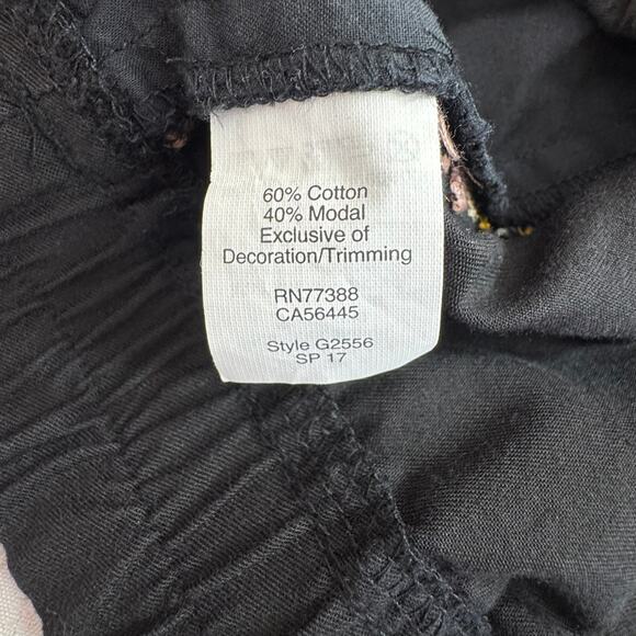 MADEWELL Shorts M Black Embroidered Pull-On Cotton Modal Blend Spring Casual - Picture 8 of 8